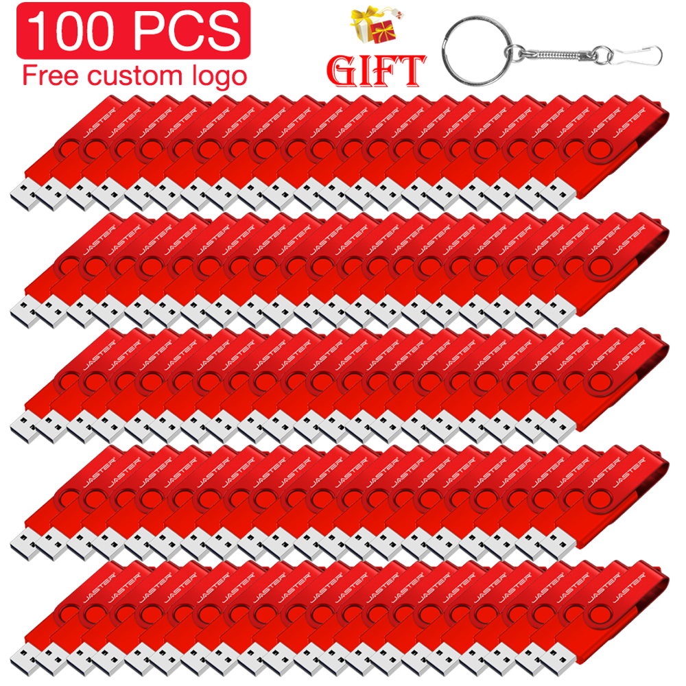 100 個卸売 USB 2.0 フラッシュドライブ 128 ギガバイトのペンドライブ無料カスタムロゴ 64 ギガバイト回転可能なメモリスティック 32 ギガバイトビジネスギフト USB スティック