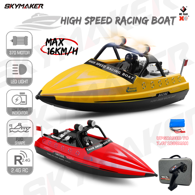 Wltoys ボート WL917 ミニ RC ジェットボート リモコン付き ウォータージェットスラスター 2.4G 電動高速レーシングボートのおもちゃ 子供用