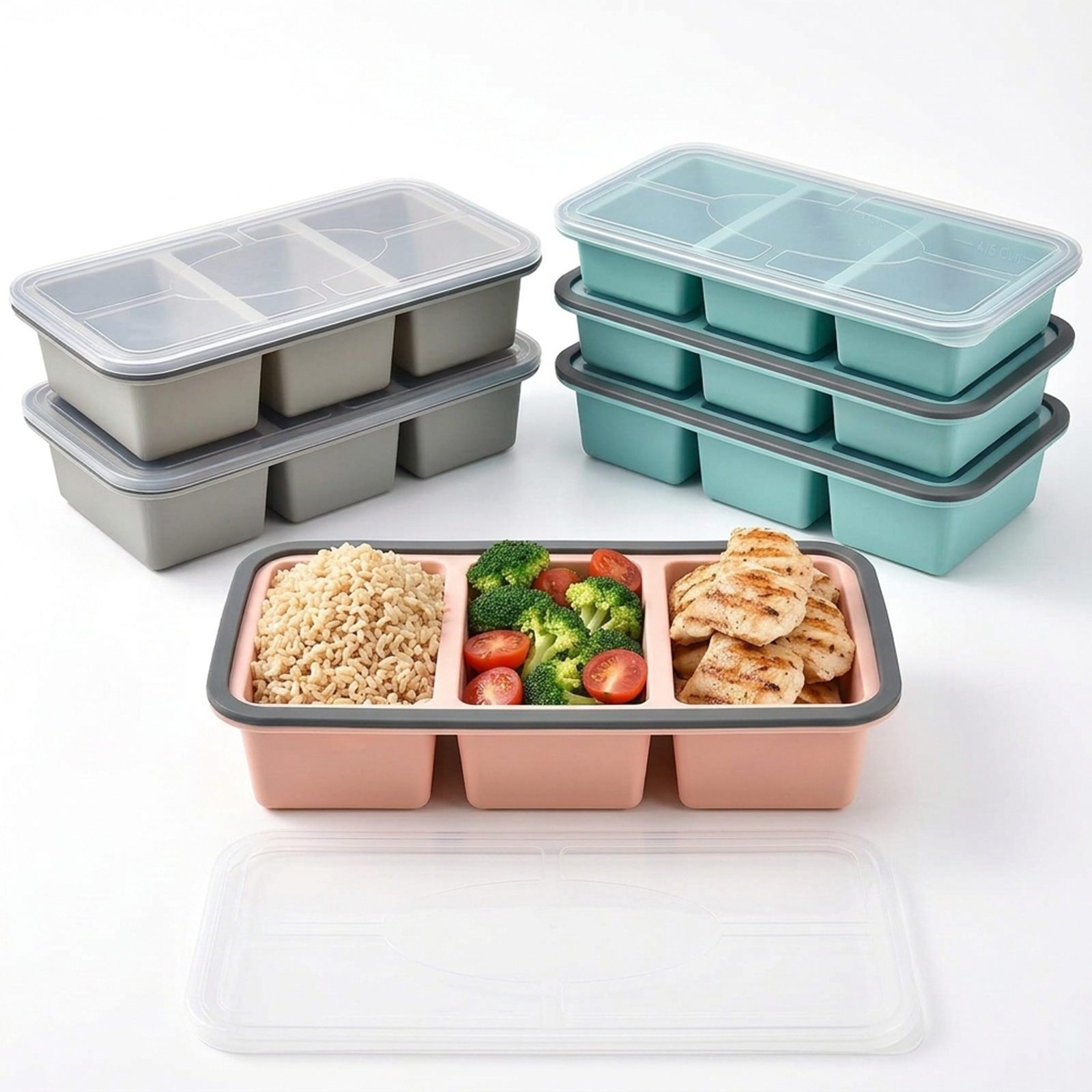 スープキューブトレイ 蓋付き シリコーン冷凍庫型 冷凍食事準備キューブ 食品グレード BPAフリー 積み重ね可能 オーブン対応 食器洗い機