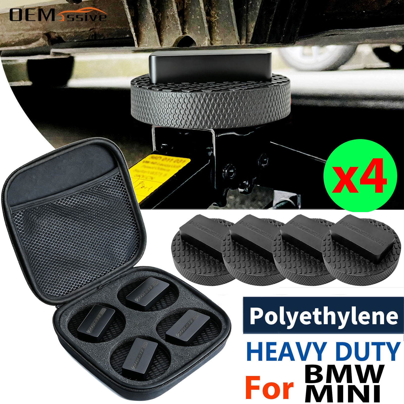 4X アップグレード素材フロアジャッキングポイントジャックリフティングマウントパッドアダプタ BMW 1 2 3 4 5 7 シリーズ X1 X2 X3 X4 X5 X6 X7 Z4 Z8 I3