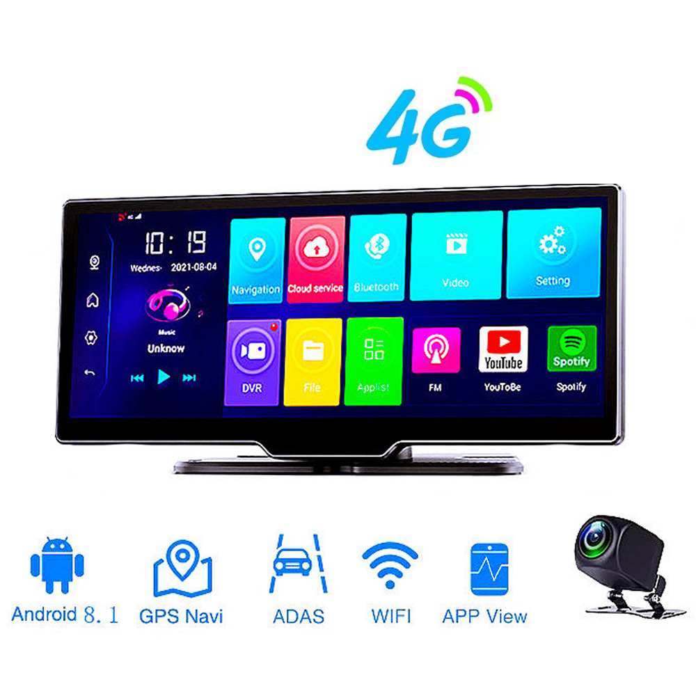 4G Andriod GPS ナビゲーション 12 インチ IPS 車 DVR カメラ WiFi ADAS HD 1080P ダッシュボードビデオレコーダー自動 24 時間モニターカメラ