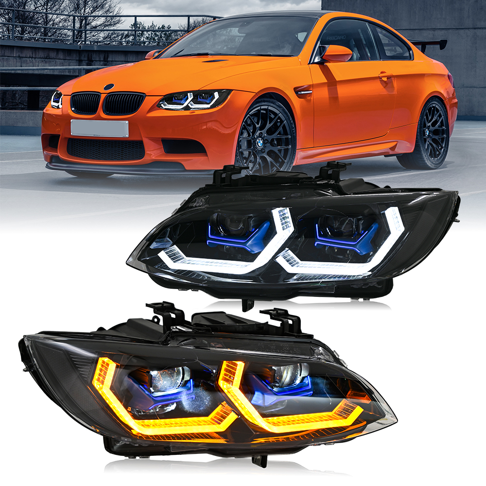 ペアスーパー DRL ライトランプヘッドライトアセンブリ BMW 3 シリーズ 2007-2010 2011-2013 E92 E93 LCI 328i 325i 335i HID キセノンヘッドランプ