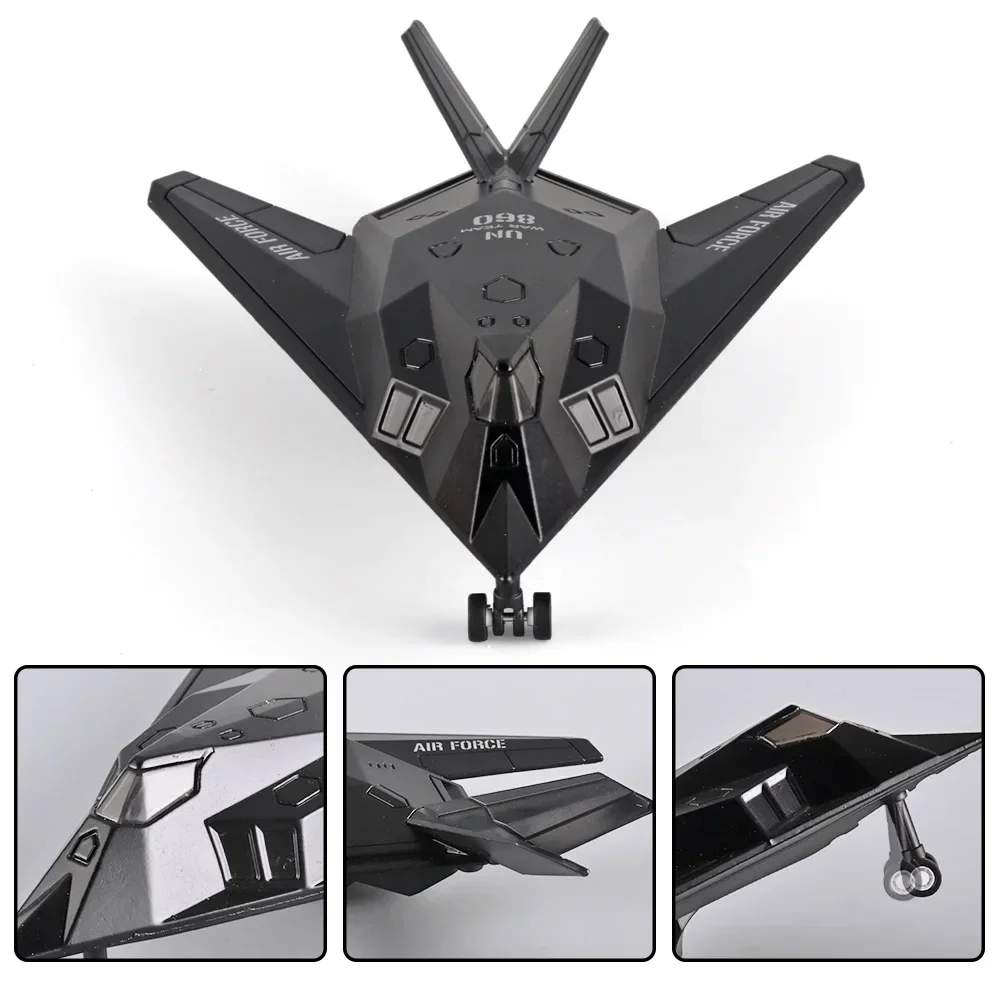 F117 戦闘機再生合金音と光子供の飛行機のおもちゃモデルの誕生日プレゼント