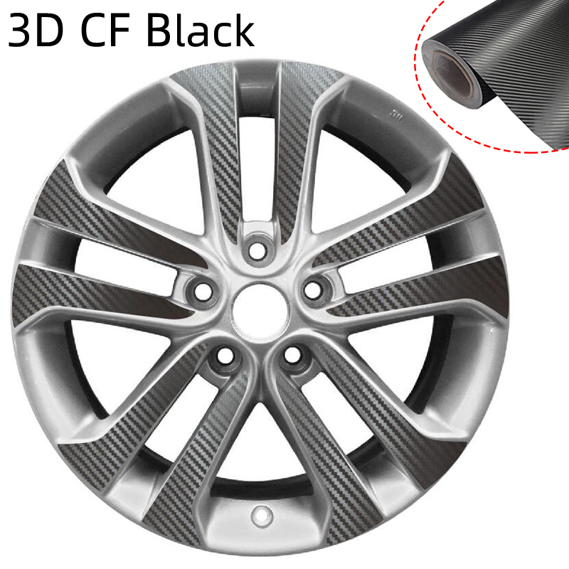 3D カーボンファイバーブラック/レッド/ブルー/シルバーホイールステッカープレカットラップフィルム日産ジューク F15 2011-2018 17 "リムデカール PVC ビニール