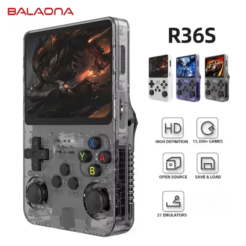 128G R36S Retro Handheld Video Game Console Linux System 3.5 Inch IPS Screen R35s Pro Portable Pocket Video Player 64GB Games