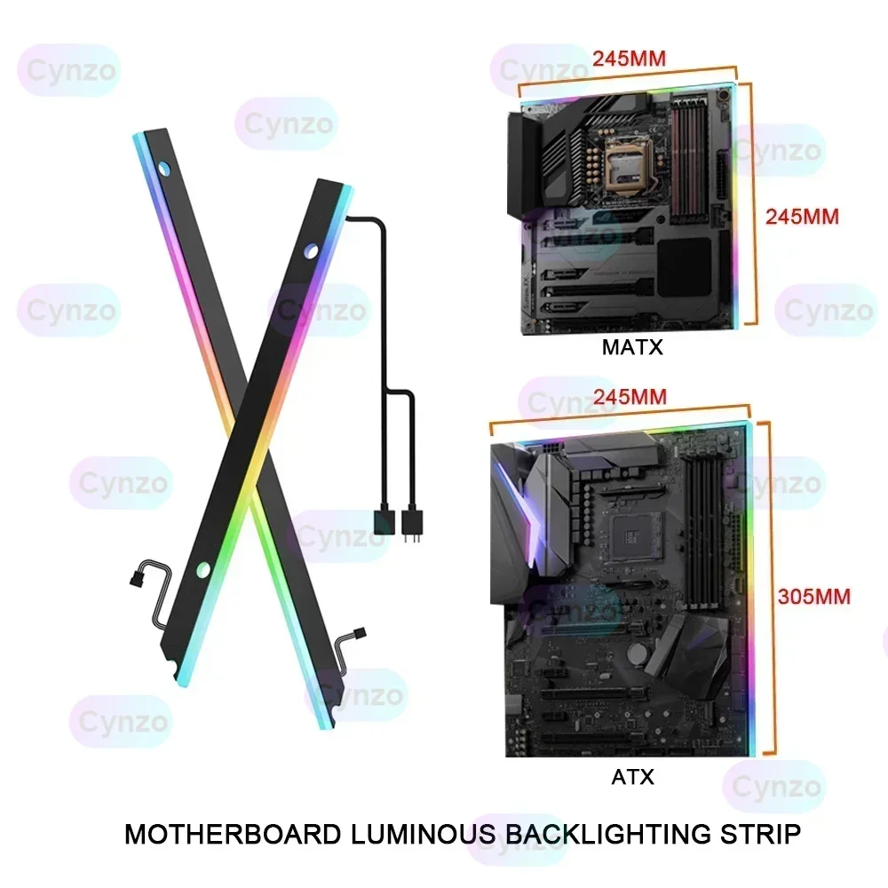 ARGB ATX マザーボード IO 照明バックプレート、コンピュータホスト照明 MATX PC MOD 装飾デスクトップバックライトストリップ AURA SYNC