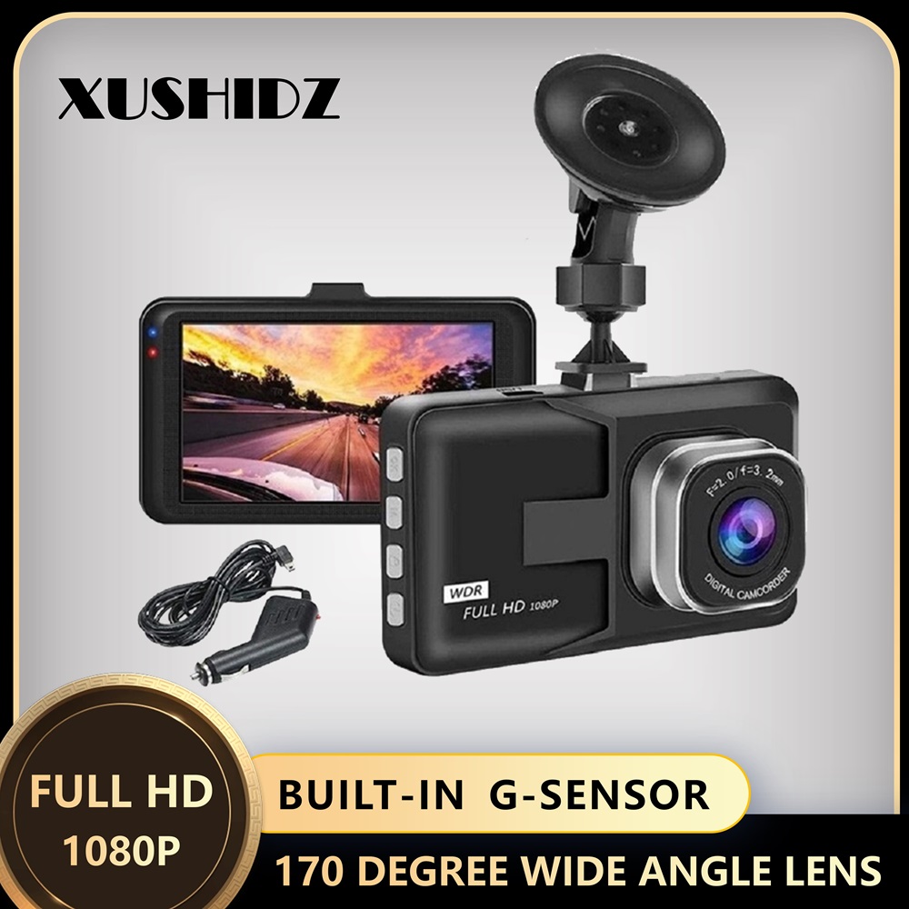 XUSHIDZ Q08 1080P ダッシュカメラ G センサー付き 170 度広角レンズドライブレコーダー車両レコーダースーパーナイトビジョン dvr