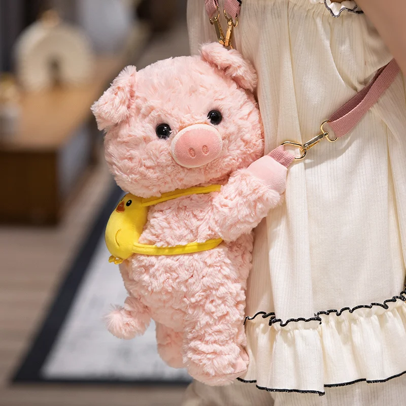 かわいい動物バックパックカピバラパンダ豚犬アライグマぬいぐるみかわいいファッションぬいぐるみ毛皮バッグショルダーミニバッグギフト