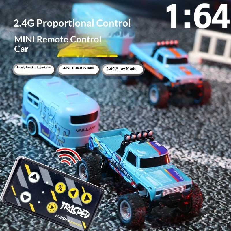 新製品 1: 64 ミニオフロードリモートコントロールカーショックアブソーバーリモートコントロールカー 2.4 グラム合金クールライトモデル男の子のおもちゃ