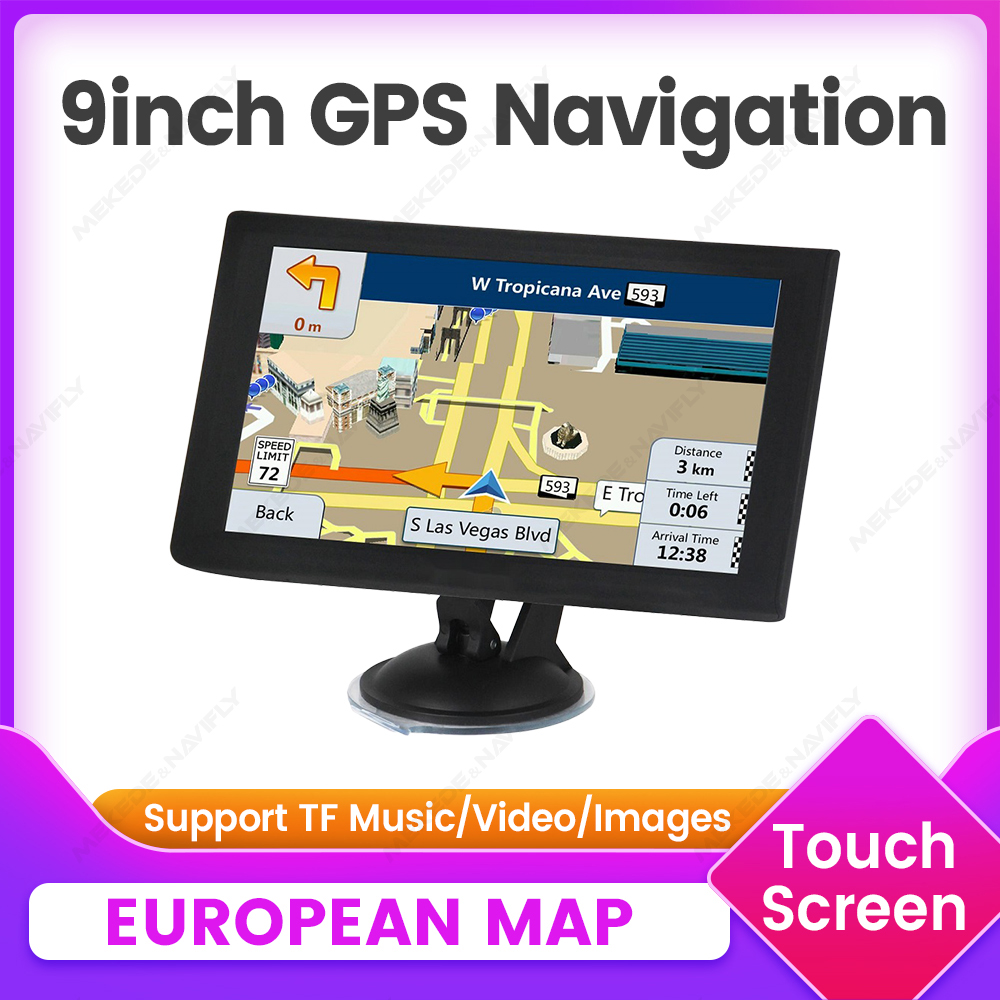 2025 新車 GPS ナビゲーション 9 インチタッチスクリーンナビゲータートラック 256 メートル 16 グラムヨーロッパ地図 Hi-Fi スピーカー FM トランスミッタープレーヤー