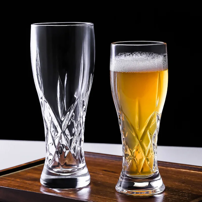 330 ミリリットル/500 ミリリットルハイエンドクラフトビールグラスクリエイティブ彫刻ビールグラスコールドドリンクカップ家庭用大容量水カップバーガラス製品