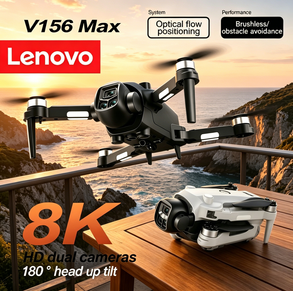 レノボ V156 MAX 8K ドローン 5G ブラシレス アンチドロップ 4 軸長距離障害物回避折りたたみ式クアッドコプター RC GPS ドローン