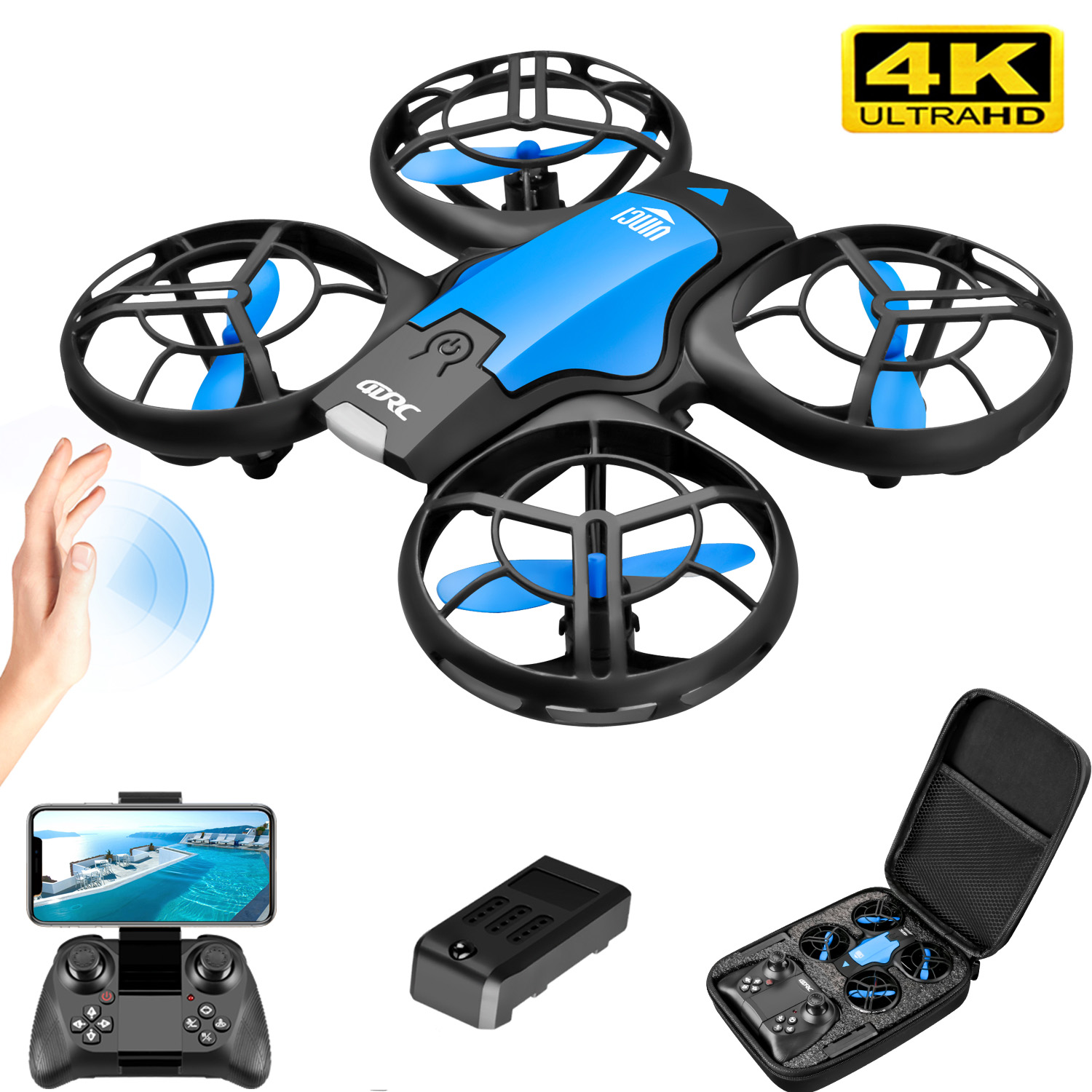 V8 新しいミニドローン 4 18k 職業 HD 1080P 広角カメラ WiFi FPV RC ドローン高さを維持ドローンヘリコプター子供のおもちゃ 4DRC