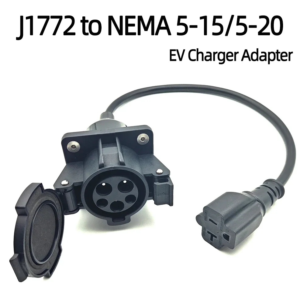 220V J1772 Type1 ソケットから NEMA 5-15/5-20 EV 充電器アダプター、0.2M ケーブル付き、電動自転車/スクーター/一輪用、カスタマイズ可能
