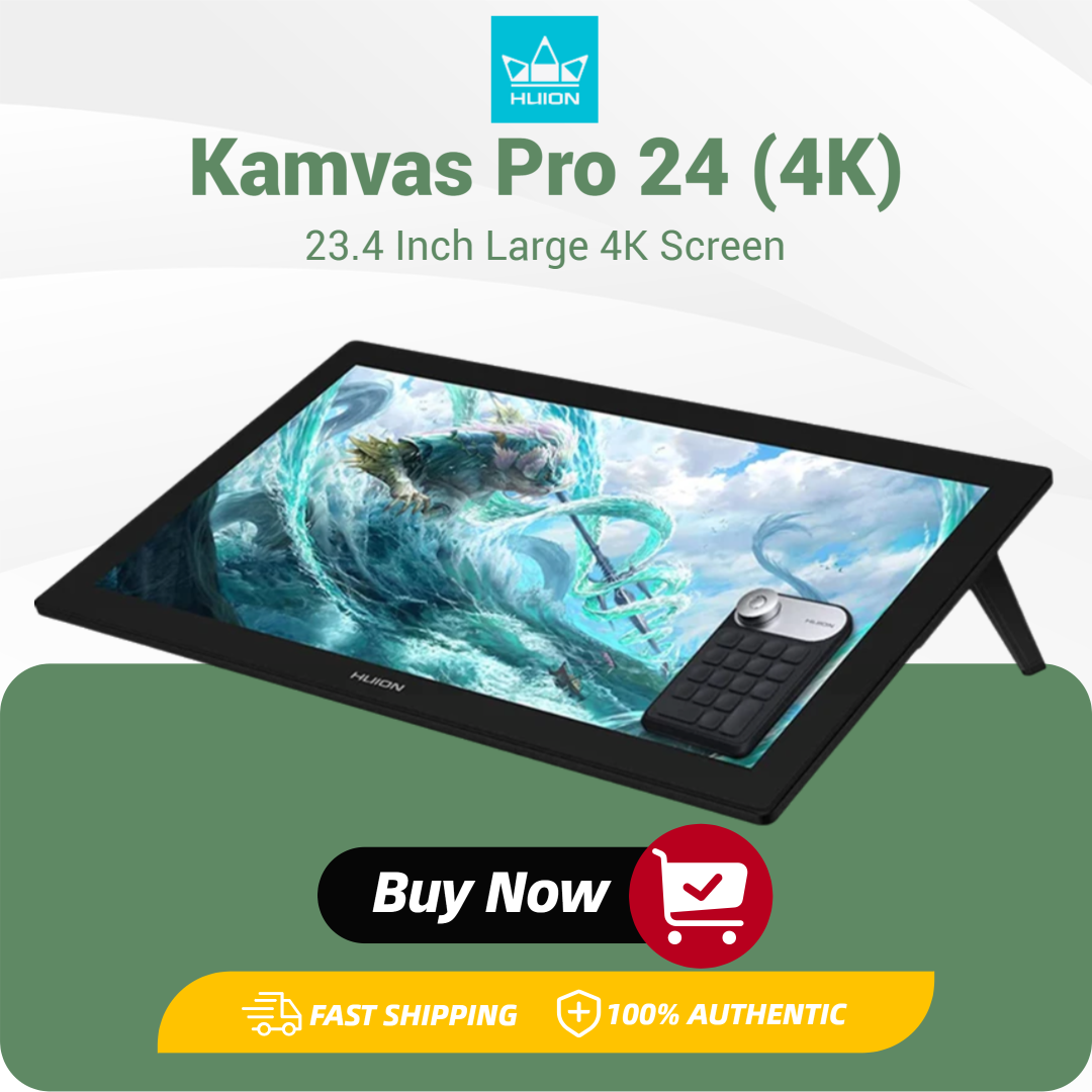Huion Kamvas Pro 24(4K) グラフィックタブレット 23.8 インチ 4K スクリーンペンディスプレイ描画用、Pentech 3.0 ペン、プロのアーティスト向け