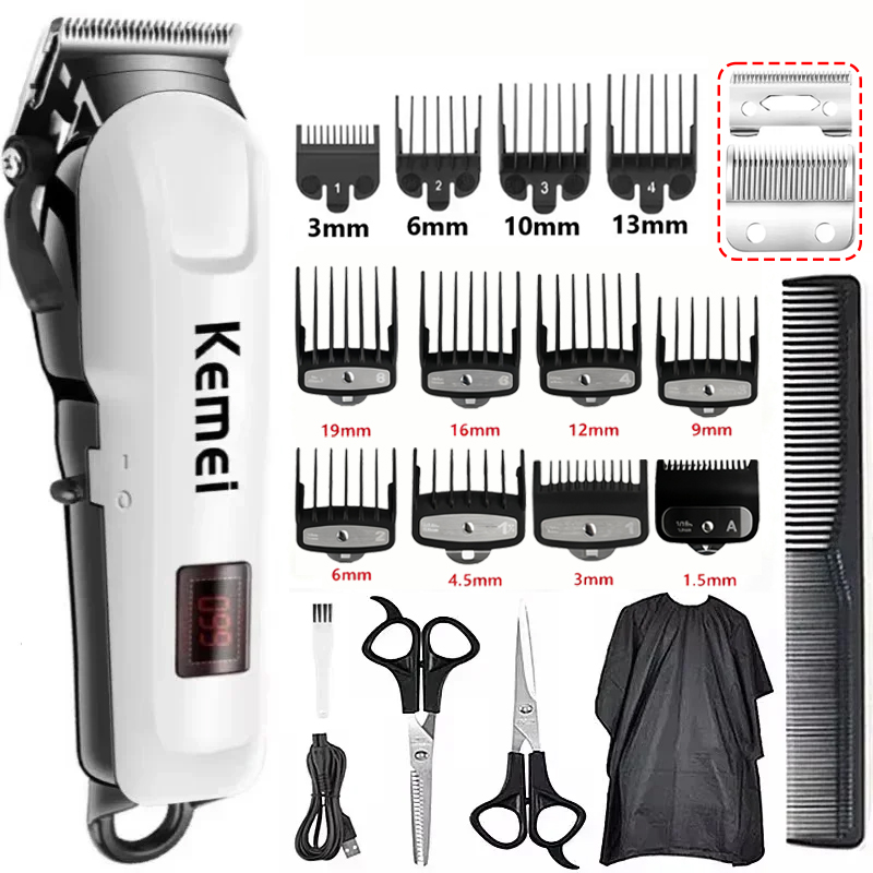 Kemei ヘアカット機電動バリカンコードレストリマー男性用シェービングマシン充電式ヘアカット理容室 KM-809A