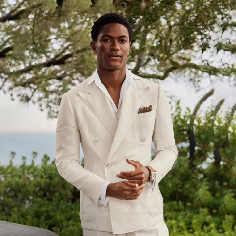 Summer Linen Double Breasted Suits for Men 2 Pieces Separates Blazer Pants for Beach Wedding Casual Party Guest Men Suits 2026