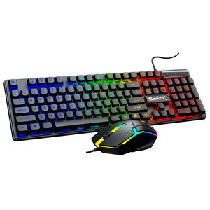 SOREX KM2025 メカニカル有線キーボード＆マウスセット、新デュアルショット107キーRGBバックライトUSB-C
