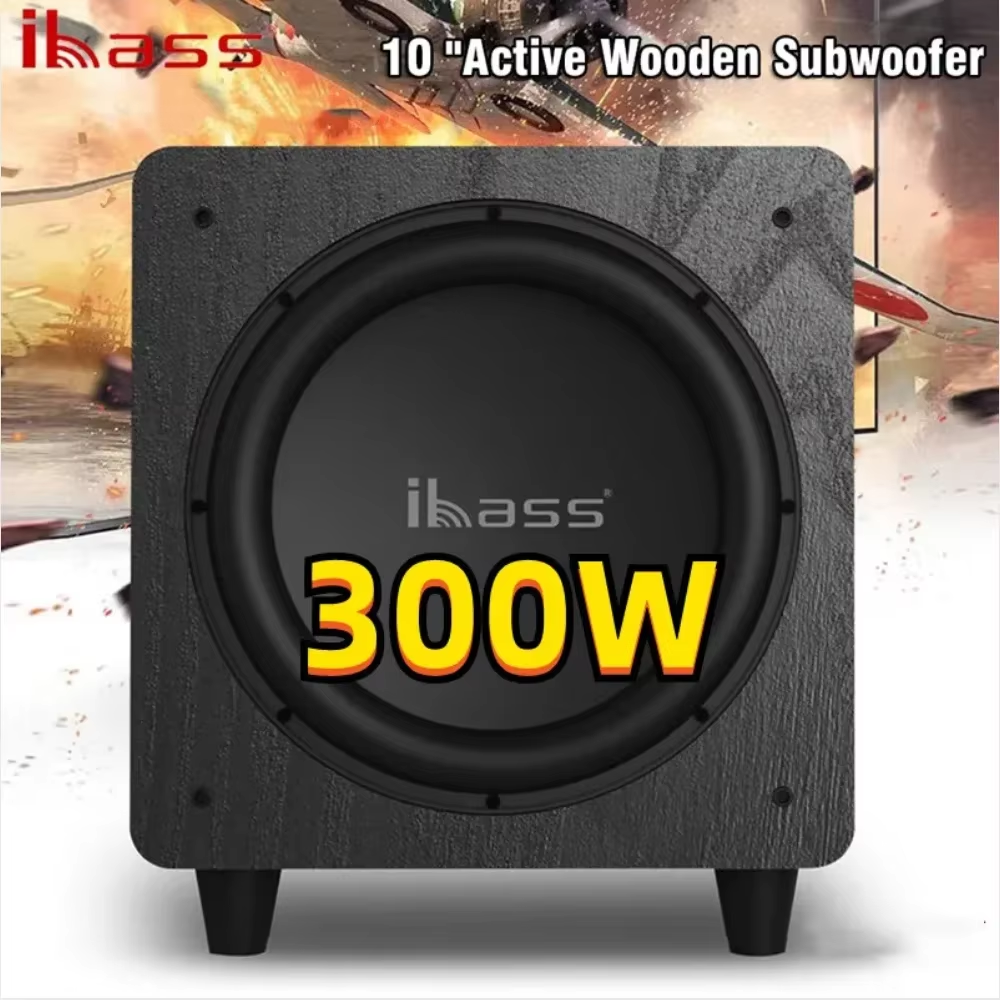 Ibass 10 インチ 300 ワットハイパワーアクティブサブウーファーワイヤレスサブウーファーホームシアターポータブルコンピュータデジタル伝送テレビスピーカー