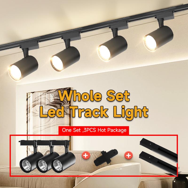 セット Led トラック ライト レール トラック ライト システム レール スポットライト COB トラック ランプ屋内照明器具店舗ホーム用 Led スポット ライト