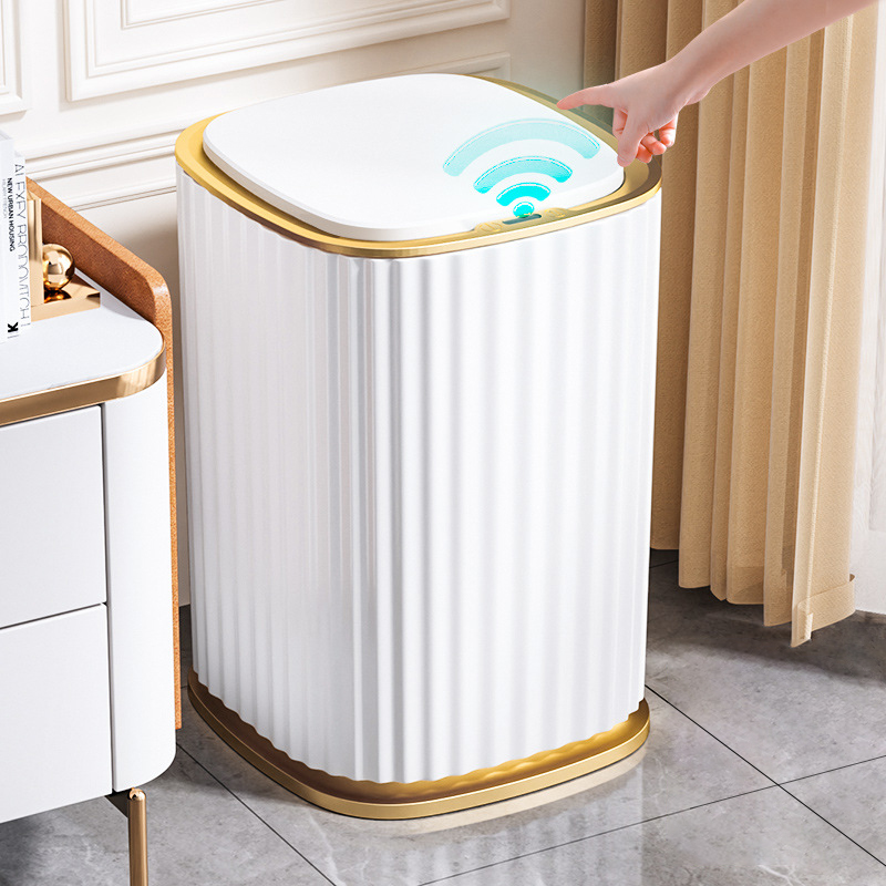 15L スマートホーム自動センサーゴミ箱キッチンくずかごゴミ箱浴室トイレリビングルーム自動センサーゴミ箱