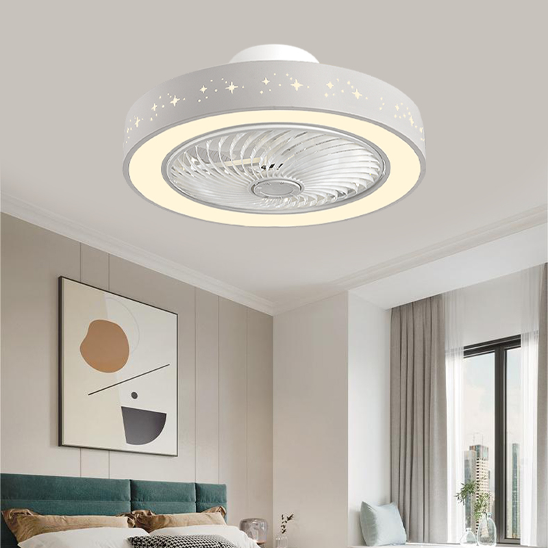 ライト付きシーリングファン 50 センチメートル 6 速度アプリリモコンアイアンファンライト LED 3 色調光可能な寝室リビングルームファンランプ