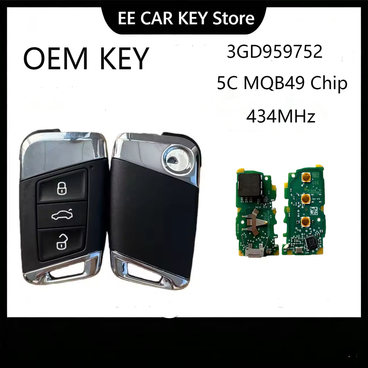 グレート 5C MQB49 チップ 434MHz 3GD959752 オリジナル Promixity 車リモートキー VW フォルクスワーゲン Magotan パサート B8 Superb A7 2019 Oct