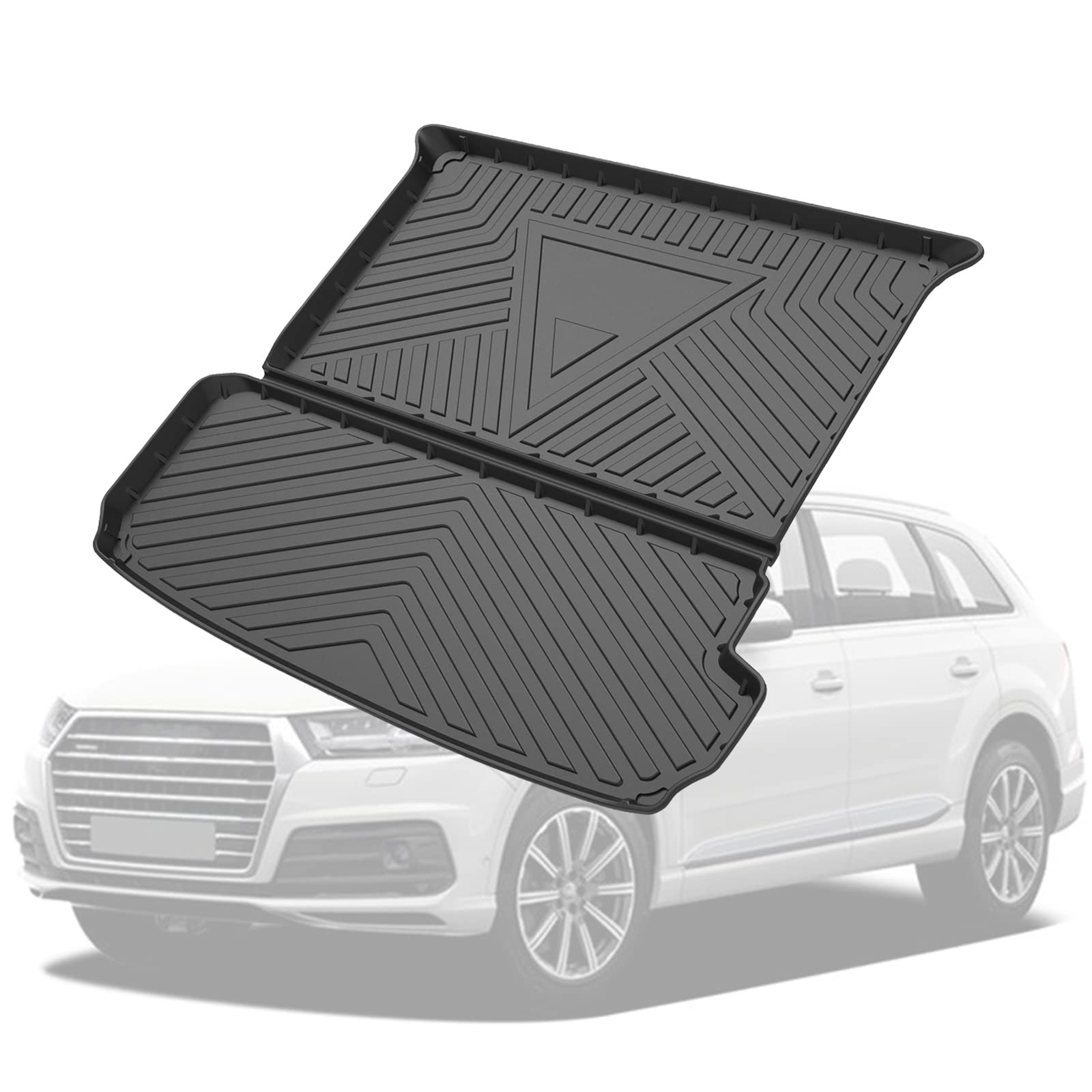 車のリアカーゴライナートランクトレイリアカーゴエリアマットフロアマットアウディ Q7 2015 2016 2017 2018 2019 2020 2021 2022 2023