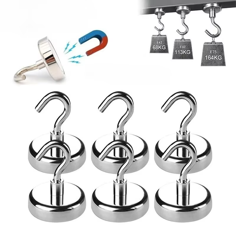 E16/20/25/32/36/42/48mm Strong Magnetic Hooks Multi-Purpose Storage Home Kitchen Bar Storage Key Storage Hooks Bathroom Hangers