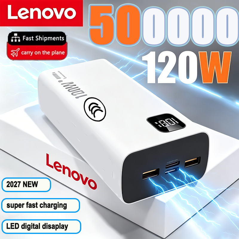 レノボ 500000mAh ポータブル電源銀行 120 ワット超高速充電大容量外部バッテリー充電器 Powerbank Xiaomi iPhone 用