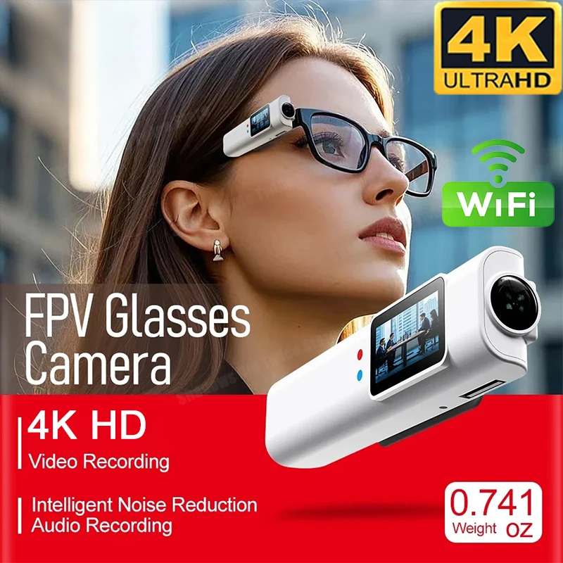 2026 FPV メガネ 4K ビデオ撮影マイクロカメラ HD WiFi インテリジェント ヘッドセット メガネ ビデオ