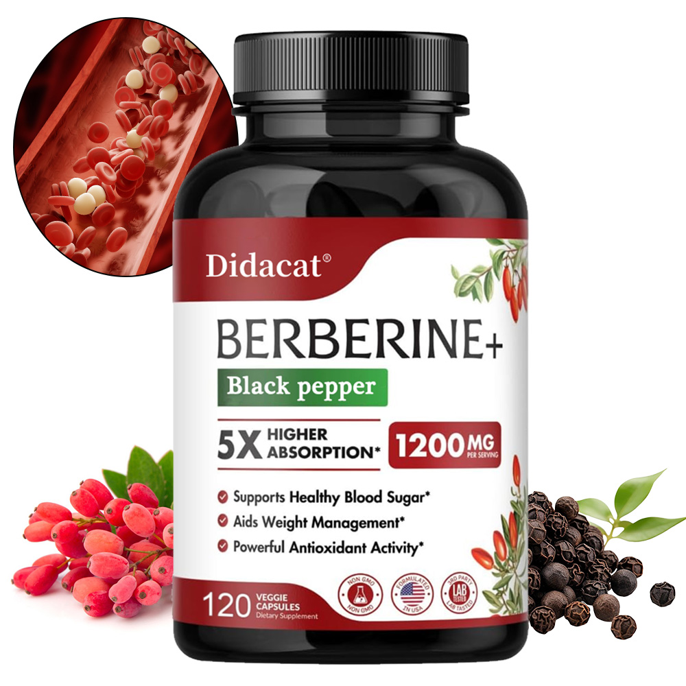 ベルベリン サプリメント 1200mg - 超純粋 98% ベルベリン HCL - 健康的な体重管理、免疫サポート - 非遺伝子組み換え
