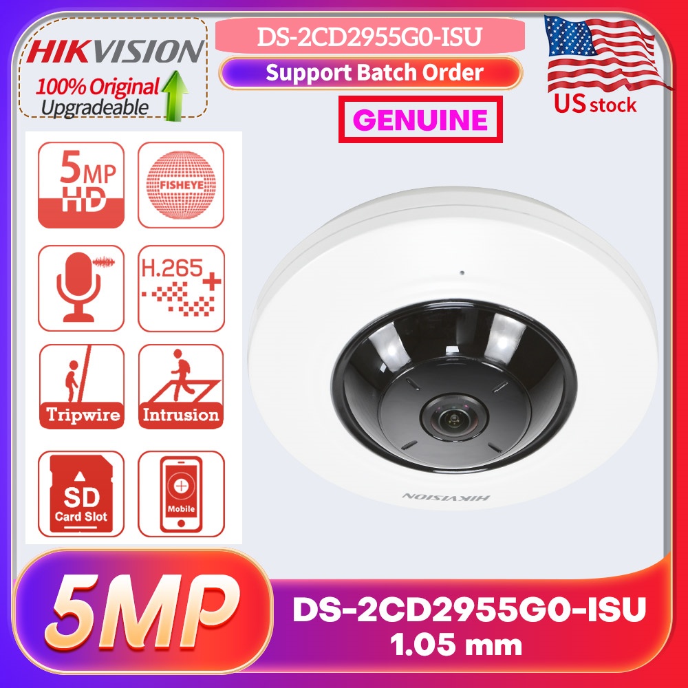 Hikvision DS-2CD2955G0-ISU 5MP 360° 魚眼 IP カメラ パノラマ POE セキュリティ ヒートマップ 内蔵マイク ショップ オフィス監視