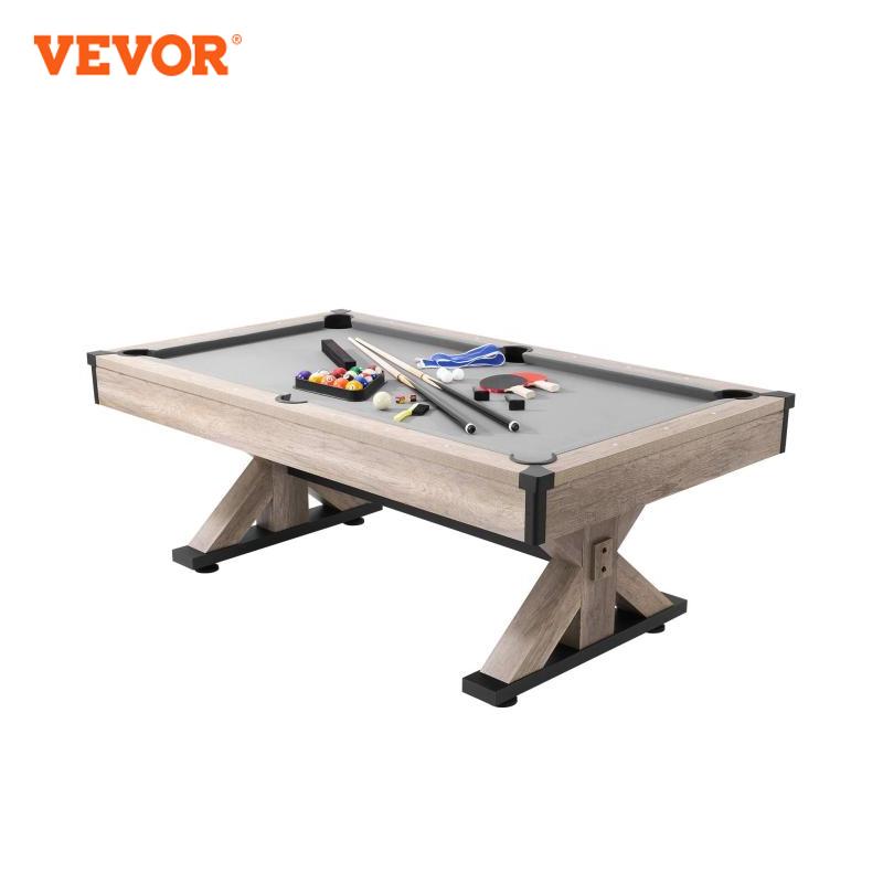 VEVOR 7フィート 3-in-1 ビリヤードテーブル コンボセット マルチゲームテーブル ダイニングプールとテニステーブル付き アクセサリーのフルセットが含まれます