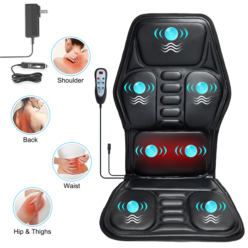 Massage Chair Pad with Heat, Back Massager Seat Cushion with 9 Modes for Pain Relief, Massage Pad for Office Home Car Relaxtion