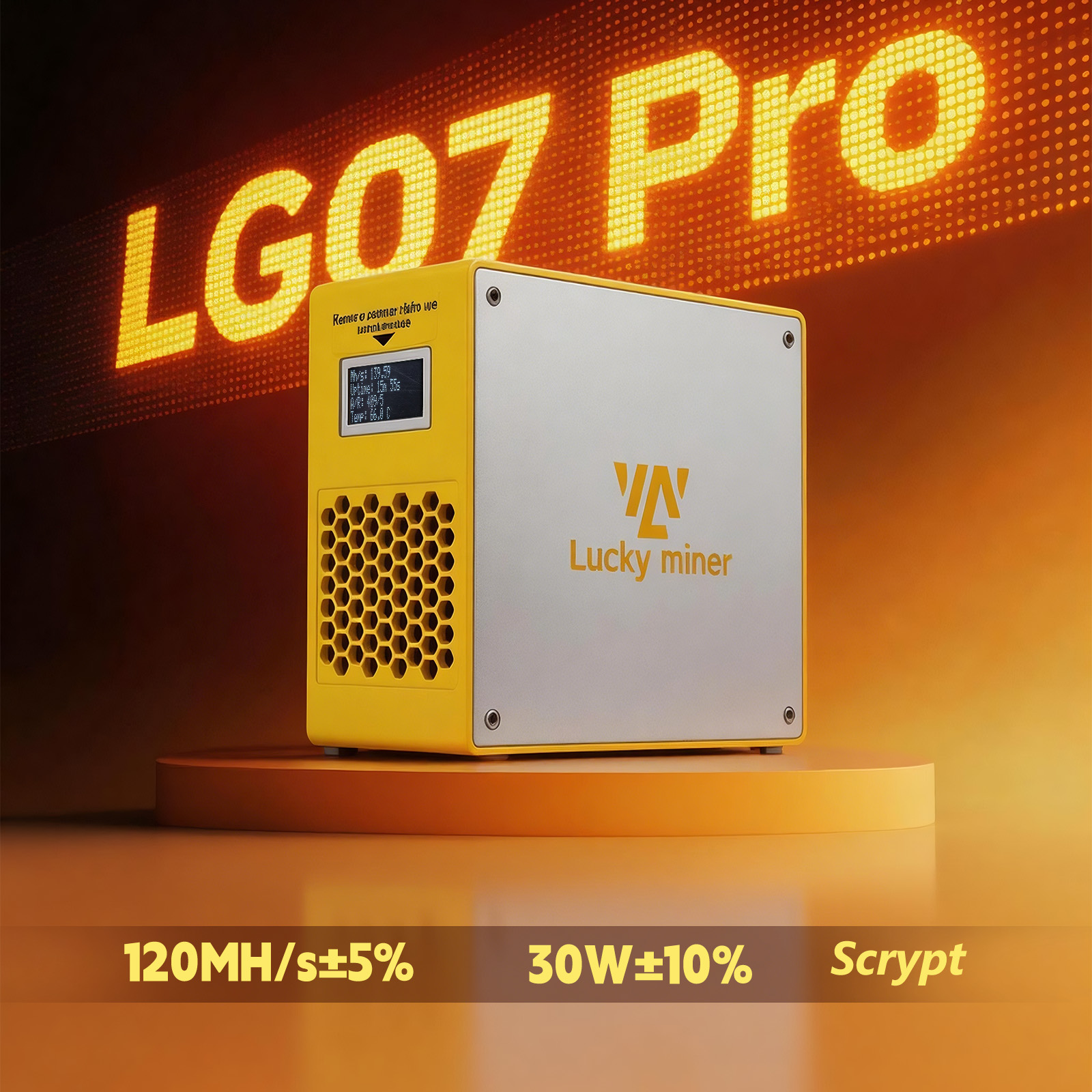 LuckyMiner LG07Pro Scrypt クリプトマイナー 120MH/s LTC DOGE マイニングマシン低電力 15 ワット省エネホームマイニング