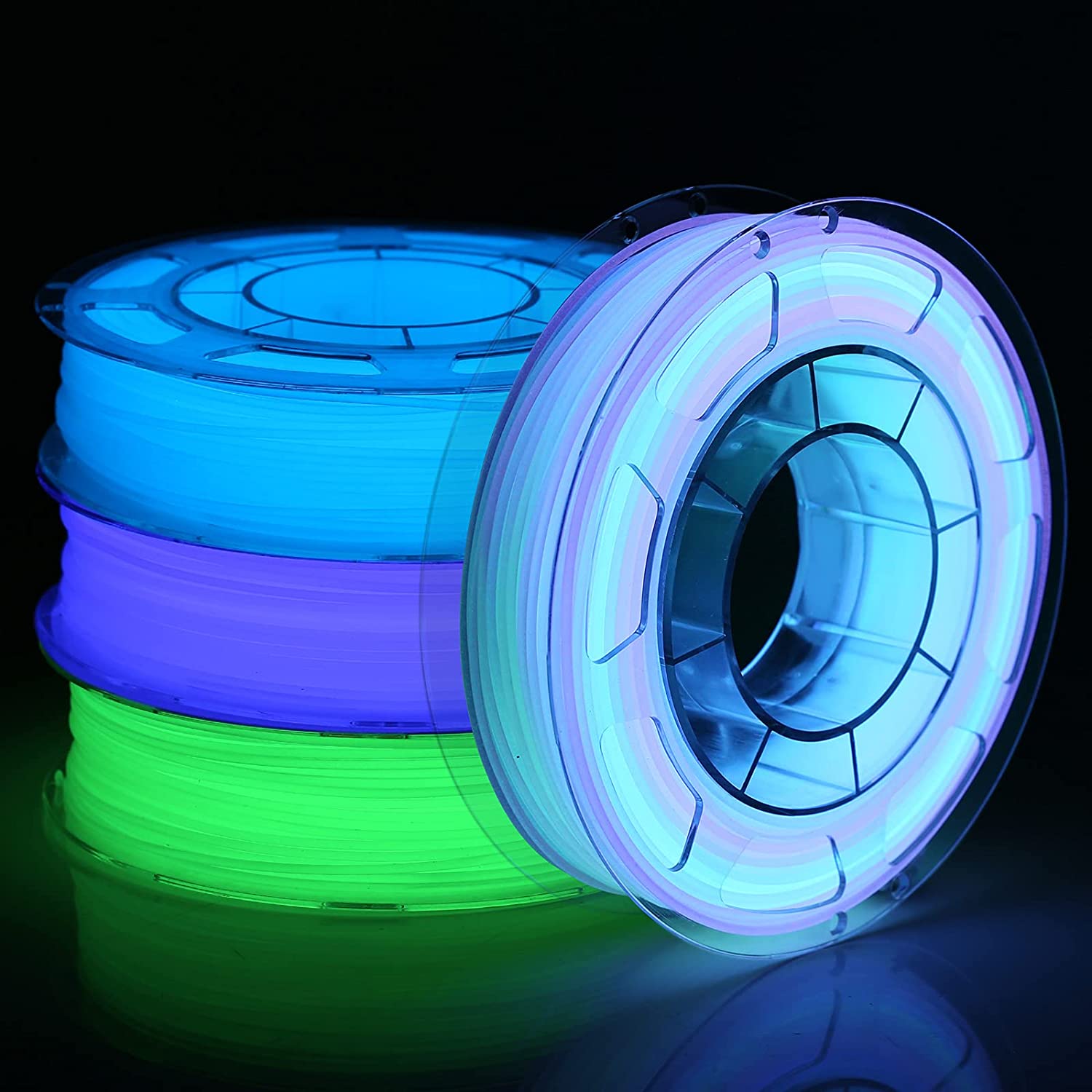 1.75 ミリメートル 3D PLA 発光フィラメント虹夜光赤青発光緑 250 グラム、500 グラム PLA 3D 印刷ワイヤー真空包装