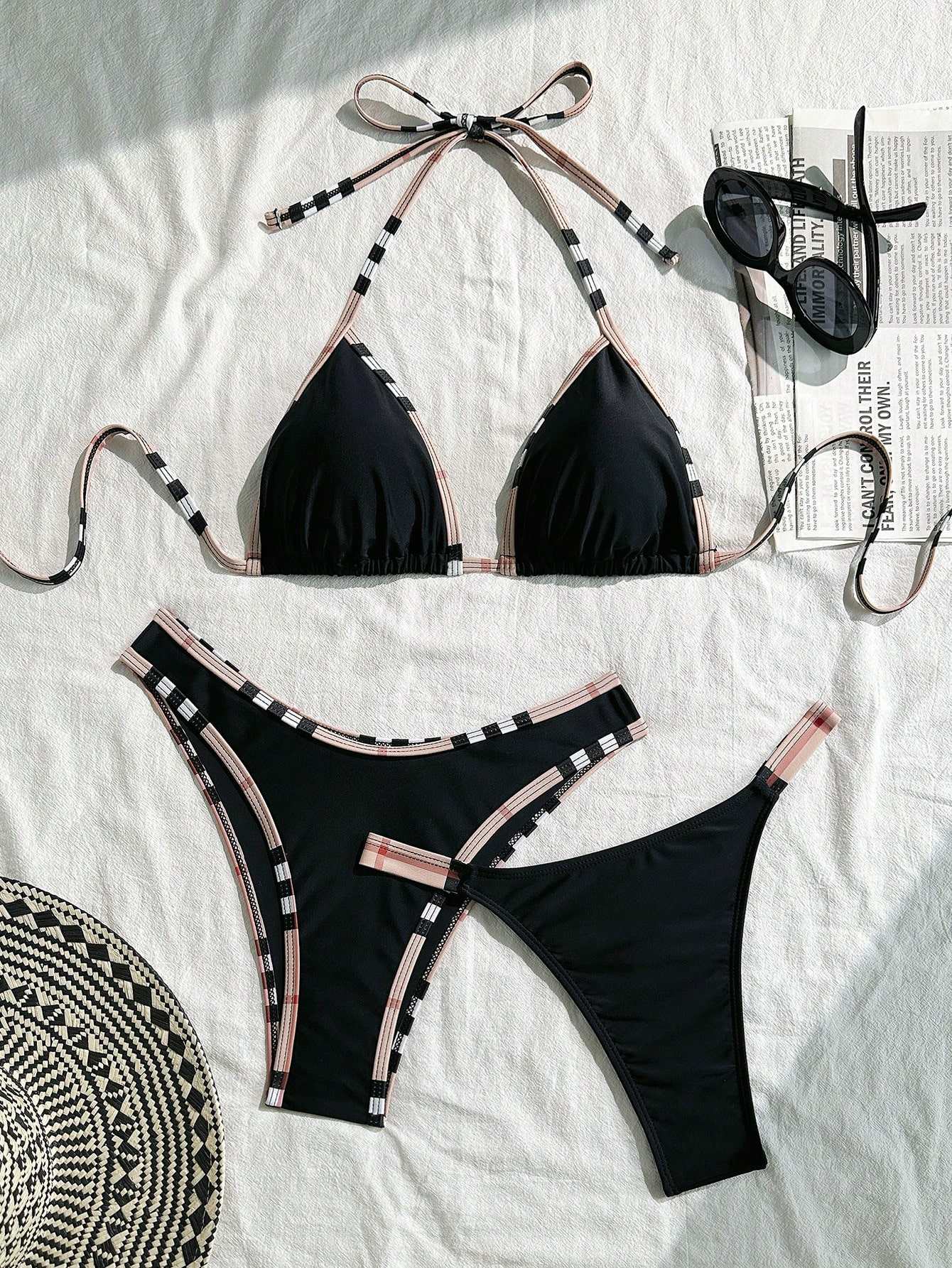 2026 Halter Triangle String Bikinis Swimsuit Women 3 Pieces Sexy Swimwear Female Beachwear Bathers Bathing Swimming Swim Suit