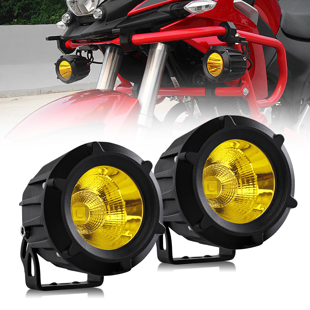 HAOLIDE 3 インチラウンド LED ドライビングランプスポットライトアンバーフォグアシストワークライトボートヤマハスズキ BMW ロードローラー 12V 24V