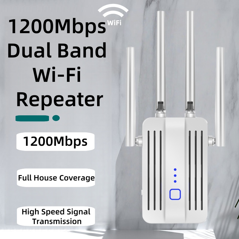 WiFi リピーター エクステンダー 1200Mbps 2.4G 5GHz デュアル バンド ワイヤレス Wi-Fi アンプ ルーター 長距離信号ブースター 高速バンド