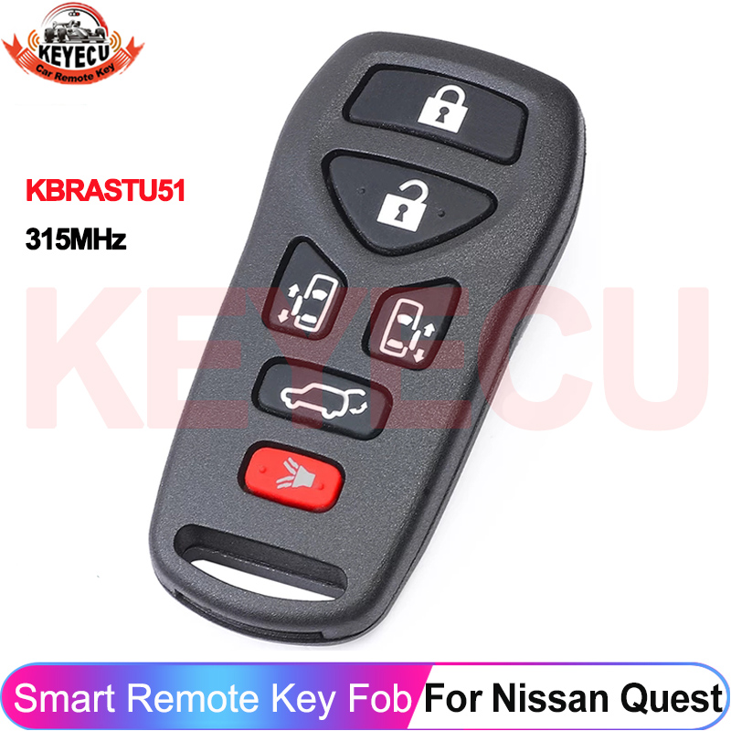 KEYECU 6 ボタン KBRASTU51 日産クエスト 2004 2005 2006 2007 2008 2009 車のキー 315MHz リモート Fob