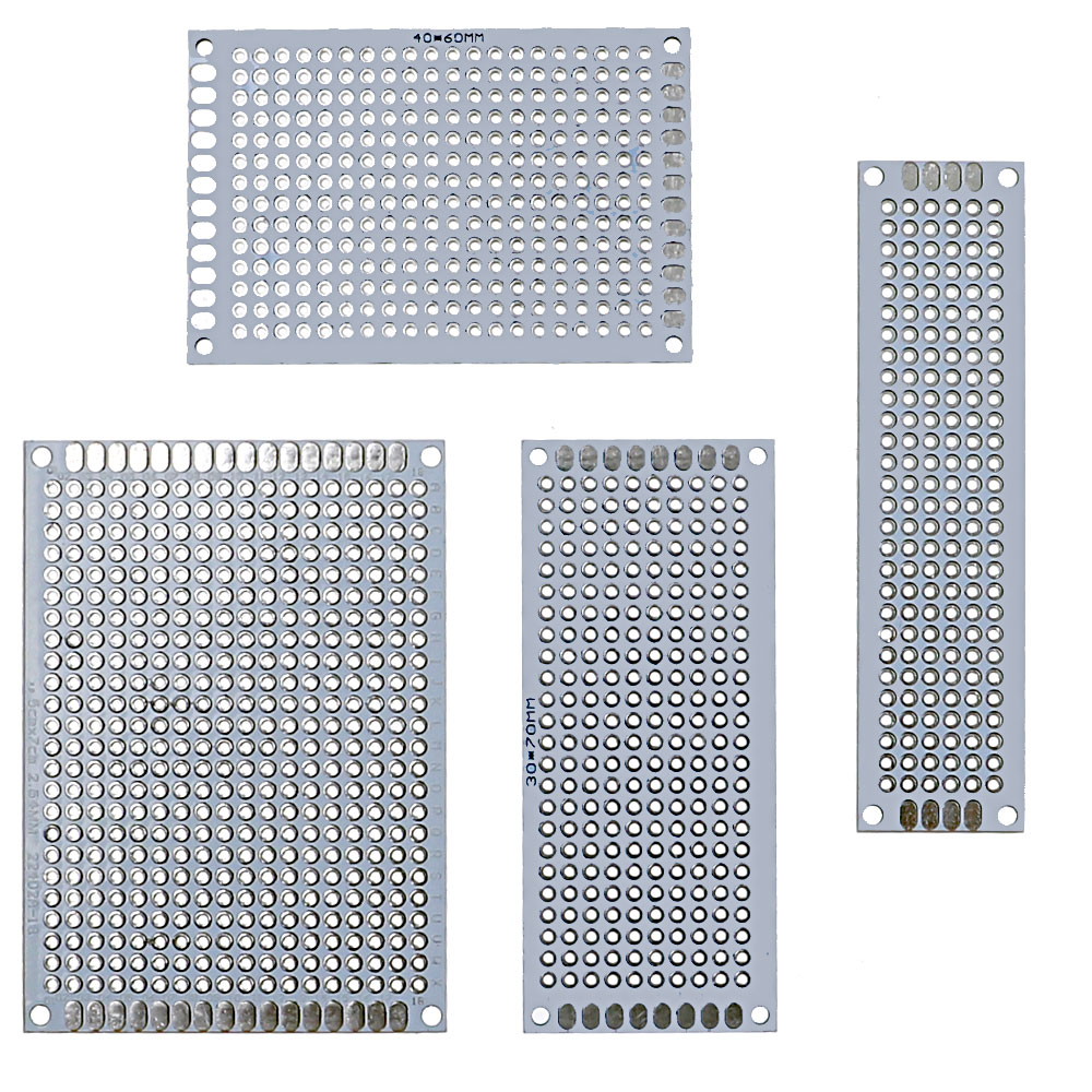20 個 PCB プロトタイプボード、4 サイズ互換性のある白色回路基板、DIY エレクトロニクス用両面 PCB プロトタイプボード