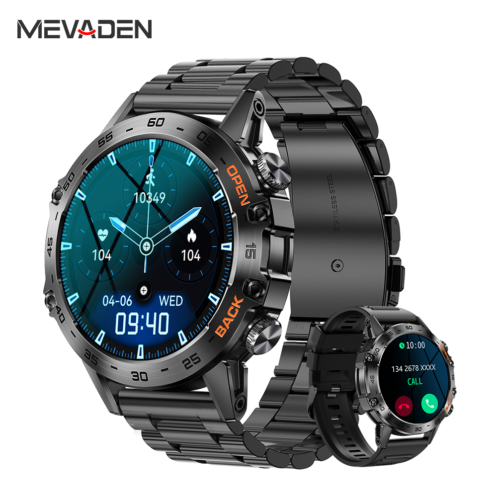 MEVADEN 鋼 1.39 インチメンズ高級スマートウォッチ Bluetooth 通話スポーツフィットネストラッカー健康モニタースマートウォッチ男性 MD52