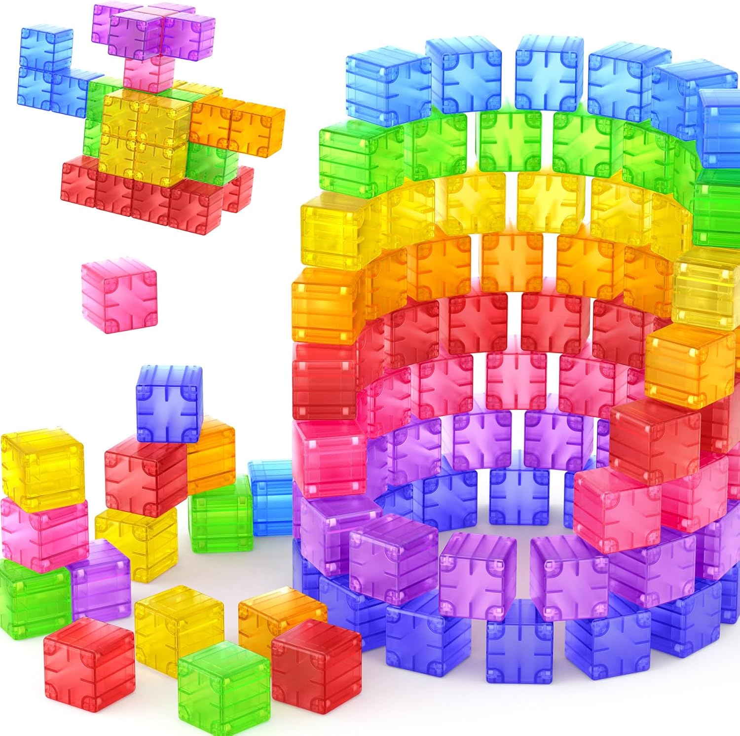磁気ビルディングブロックおもちゃ透明磁気キューブ建設セット就学前 STEM 教育感覚おもちゃギフト
