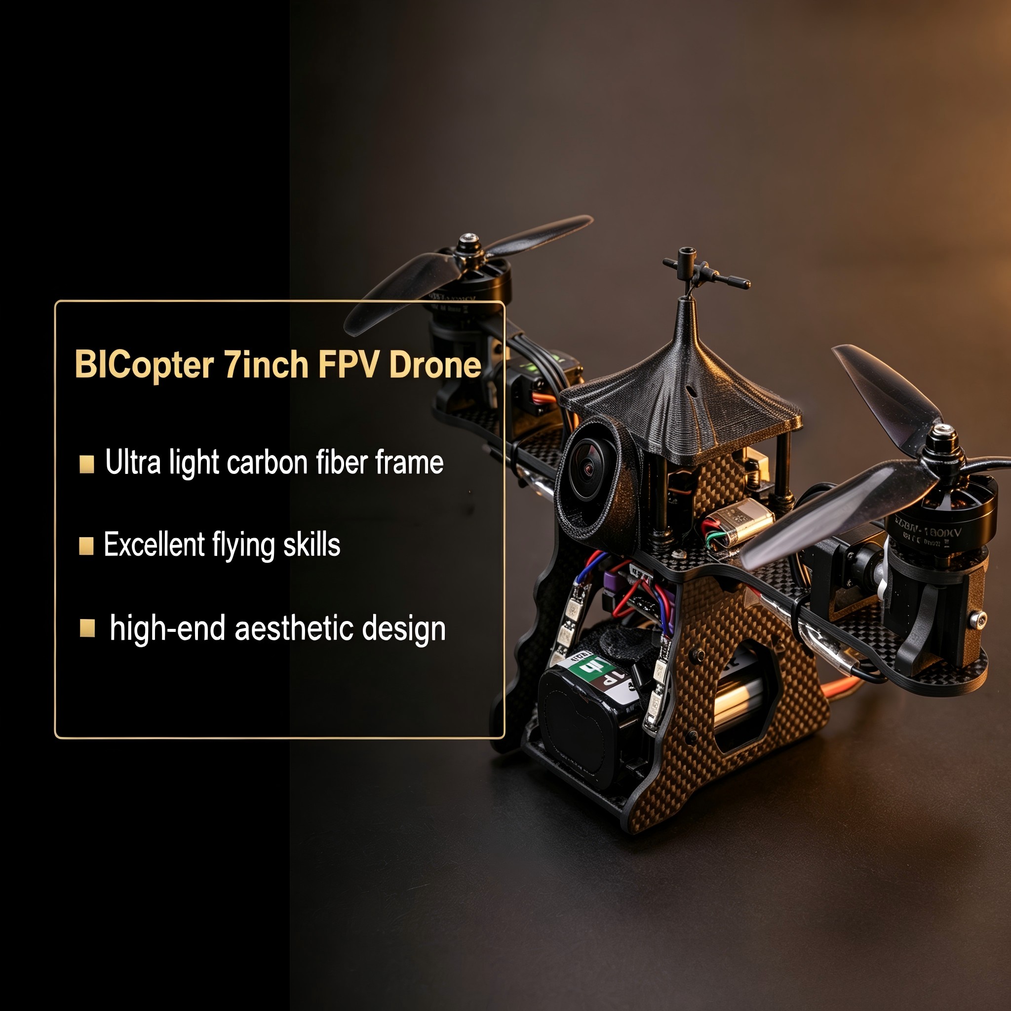 BICopter 7 インチ FPV ドローン フレーム キット カーボンファイバー レーシング クアッドコプター フリースタイル INAV Beatflight F405 F722 Ardupilot フライト コントロール