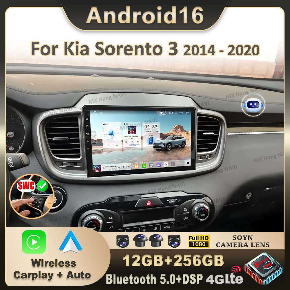 アンドロイド 15 Carplay 自動起亜ソレント 3 2015 2016 2017 2018 GPS カーラジオナビゲーションマルチメディアビデオプレーヤーステレオ 4 グラム WIFI
