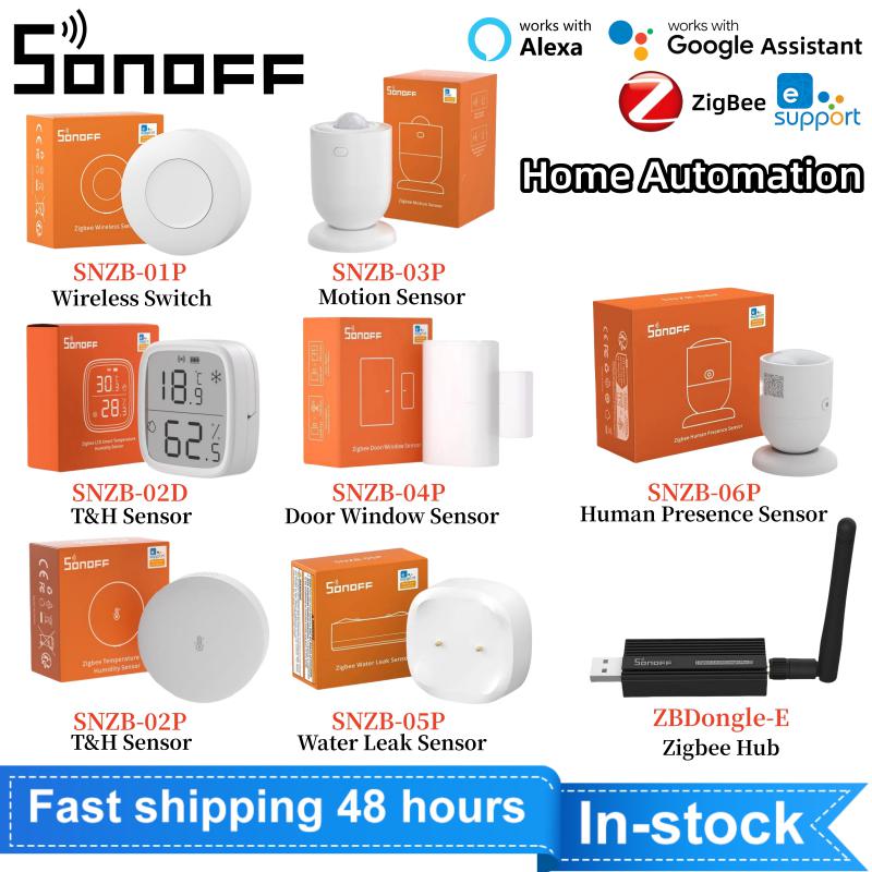 SONOFF ZBDongle-E SNZB-01P SNZB-02D SNZB-02P SNZB-04P SNZB-05P SNZB-06P スマート ホーム ゲートウェイおよびセンサーは Alexa Google と連携します