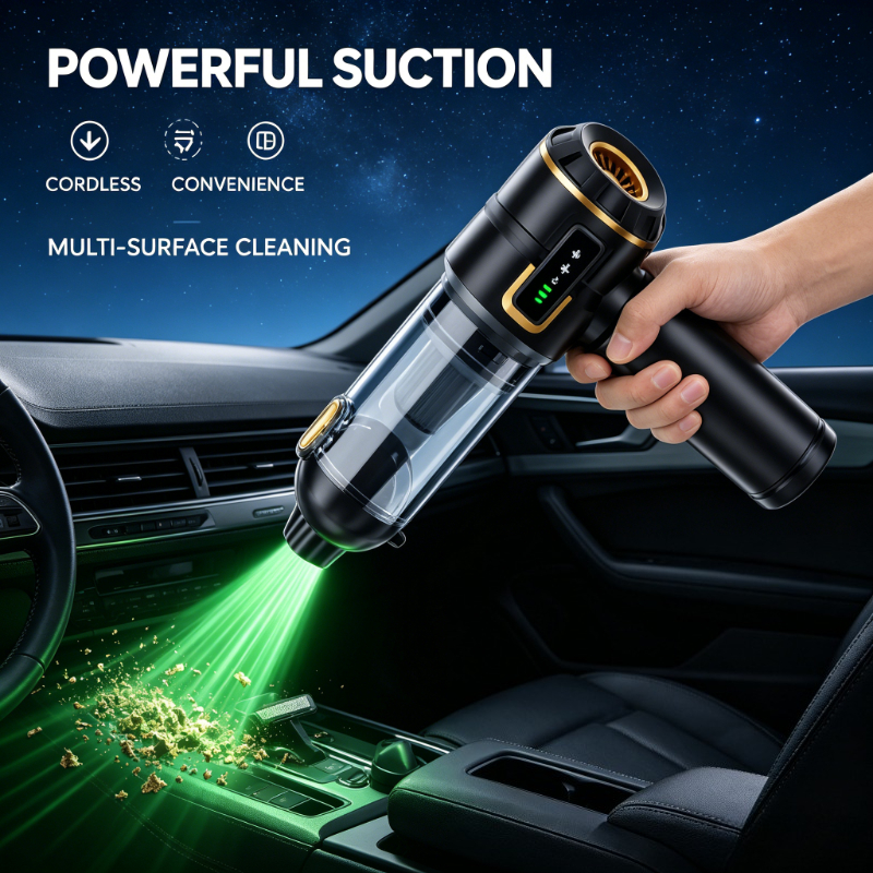 ミニ車の掃除機強力な Scution コードレス 998000PA 強力なワイヤレス車のクリーナーハンドヘルドポータブル掃除機車用