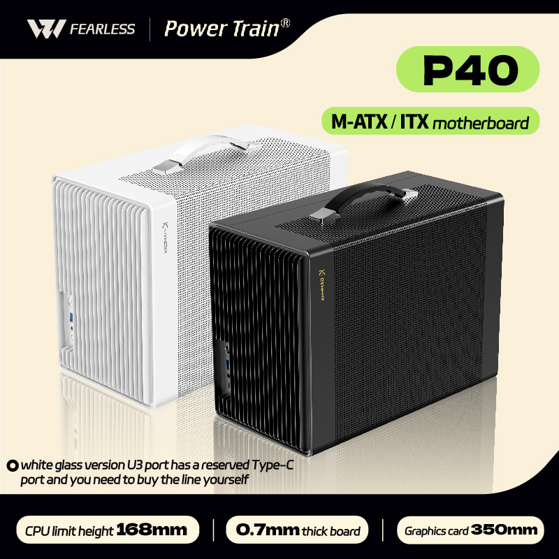 パワートレイン P40 M-ATX サイドヌードルガラス ITX マザーボード ATX/SFX 電源サポート Type-C デスクトップ ポータブル MINI 小型シャーシ