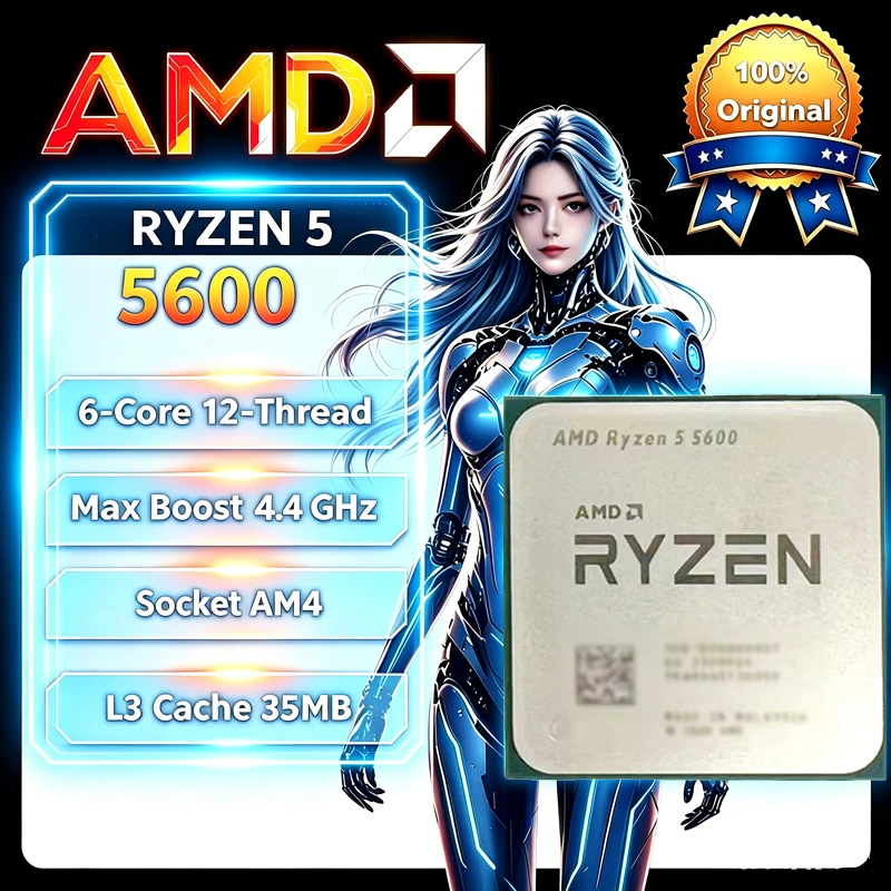 2026 新しい AMD Ryzen 5 R5 5600 3.5GHz 6 コア 12 スレッド CPU プロセッサ 65W LGA AM4 ゲーミング CPU パッケージなし